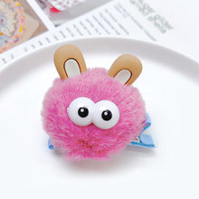 Load image into Gallery viewer, Cute Big Eye Fur Ball Hair Clip Plush Hairpins Kids Hair Accessories Children Lovely Barrettes Antenna Headdress Women