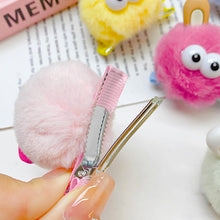 Load image into Gallery viewer, Cute Big Eye Fur Ball Hair Clip Plush Hairpins Kids Hair Accessories Children Lovely Barrettes Antenna Headdress Women