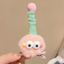 Load image into Gallery viewer, Cartoon Hair Clip Kids Cute Plush Fur Ball Twisting Stick Childrem Hair Pin Barrette Boys Girls Headwear Hair Accessories