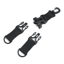 Load image into Gallery viewer, 1PC Outdoor Tactical Double Ring Buckle With Plastic Eagle Hook Multi-Functional Nylon Webbing Hiking Buckle Backpack Keychain