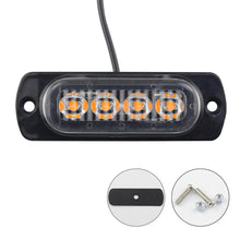 Load image into Gallery viewer, 12V 24V 4Leds Car Warning Light Grill Breakdown Light Car Truck Trailer Beacon Lamp LED Amber Side Light Warning Lamp For Cars
