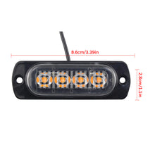 Load image into Gallery viewer, 12V 24V 4Leds Car Warning Light Grill Breakdown Light Car Truck Trailer Beacon Lamp LED Amber Side Light Warning Lamp For Cars