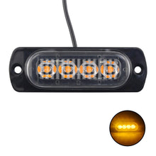Load image into Gallery viewer, 12V 24V 4Leds Car Warning Light Grill Breakdown Light Car Truck Trailer Beacon Lamp LED Amber Side Light Warning Lamp For Cars