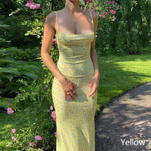 Load image into Gallery viewer, 2024 Trendy Retro Sexy Sleeveless Floral Printed Bodycon Backless Slip Long Dress Summer Casual Women Low Cut Bodycon Maxi Dress for Club Party