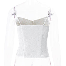 Load image into Gallery viewer, Sweet Girls Hollowed White Black Soft Fabric Tank 2024 Summer Fashion Ladies Solid Color Sleeveless Slim Lace Women Chic Crop Top