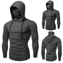 Load image into Gallery viewer, New Men Fitness Large Mask Tracksuit Running Sport Hoodie Gym Joggers Cycling Outdoor Workout Training Shirts Long Sleeve Hoodies With Mask Sweatshirt