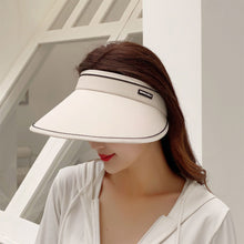 Load image into Gallery viewer, Women Summer Sun Hat Wide Brim Empty Top Ponytail Cap Beach UV Protection Outdoor Sunscreen Visors Folding Sunshade Girl Bonnet
