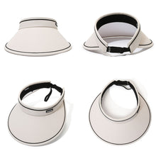 Load image into Gallery viewer, Women Summer Sun Hat Wide Brim Empty Top Ponytail Cap Beach UV Protection Outdoor Sunscreen Visors Folding Sunshade Girl Bonnet