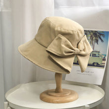 Load image into Gallery viewer, Sun Hat Big Black White Pink Khaki Bow Summer Hats For Women Foldable Straw Beach Panama Hat Visor Bow Tie Beach Hat Bucket Cap
