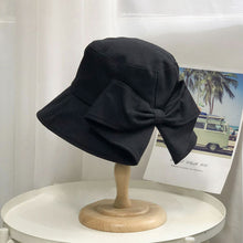 Load image into Gallery viewer, Sun Hat Big Black White Pink Khaki Bow Summer Hats For Women Foldable Straw Beach Panama Hat Visor Bow Tie Beach Hat Bucket Cap