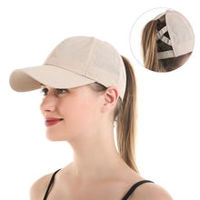 Load image into Gallery viewer, 2024 New Women Ponytail Baseball Caps Criss Cross Messy Bun Snapback Hat Ponycap Trucker Hats Adjustable Outdoor Sports