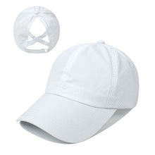 Load image into Gallery viewer, 2024 New Women Ponytail Baseball Caps Criss Cross Messy Bun Snapback Hat Ponycap Trucker Hats Adjustable Outdoor Sports