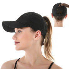 Load image into Gallery viewer, 2024 New Women Ponytail Baseball Caps Criss Cross Messy Bun Snapback Hat Ponycap Trucker Hats Adjustable Outdoor Sports