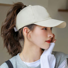 Load image into Gallery viewer, Summer Half Empty Top Hat Women Cotton Adjustable Visor UV Protection Solid Color Sports Caps Sunscreen Hiking Cap