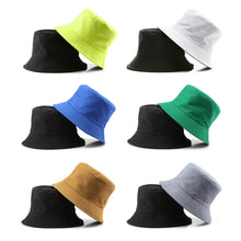 Load image into Gallery viewer, Summer New Cotton TwoSided Fisherman Hats Solid Color Bucket Hat Unisex Cap Sun Hats Outdoor Hat Panama Hat Sun Cap