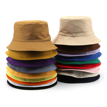 Load image into Gallery viewer, Summer New Cotton TwoSided Fisherman Hats Solid Color Bucket Hat Unisex Cap Sun Hats Outdoor Hat Panama Hat Sun Cap