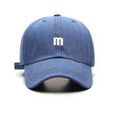 Load image into Gallery viewer, Adjustable Hat M letter Embroidery Peaked Cap Casual Outdoor Plain Baseball Unisex Cap Baseball Basic Cap Solid Color Cotton Sunhat