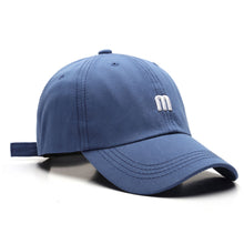 Load image into Gallery viewer, Adjustable Hat M letter Embroidery Peaked Cap Casual Outdoor Plain Baseball Unisex Cap Baseball Basic Cap Solid Color Cotton Sunhat