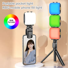 Load image into Gallery viewer, 1PC RBG Mobile Phone Fill Light Portable Pocket Light For Live Selfie Multi-Functional Beauty Light With Clip Holder
