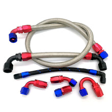 Load image into Gallery viewer, Aluminium Oil Fuel AN Fittings Adapter Reusable Fitting Hose End 0/45/90/180 Degree AN4-AN16 Fuel Swivel Hose