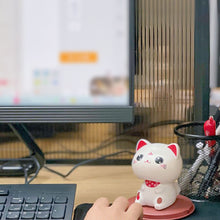 Load image into Gallery viewer, Cute Nod Head Solar Powered Lucky Fortune Cat Wealth Waving Figurines for Home Decorations for Car Decorations and for Gift