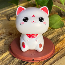 Load image into Gallery viewer, Cute Nod Head Solar Powered Lucky Fortune Cat Wealth Waving Figurines for Home Decorations for Car Decorations and for Gift