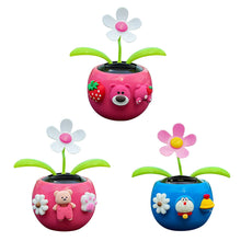 Load image into Gallery viewer, Solar Powered Dancing Shaking Head Cartoon Sun Flower Pot Car Ornament Automobile Auto Dashboard Decoration Cute Car Accessories