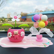Load image into Gallery viewer, Solar Powered Dancing Shaking Head Cartoon Sun Flower Pot Car Ornament Automobile Auto Dashboard Decoration Cute Car Accessories
