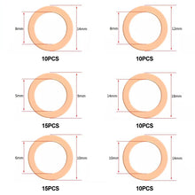 Load image into Gallery viewer, 100Pcs/Box Washer Copper Sealing Solid Gasket Washer Sump Plug Oil For Boat Crush Flat Seal Ring Tools