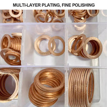Load image into Gallery viewer, 100Pcs/Box Washer Copper Sealing Solid Gasket Washer Sump Plug Oil For Boat Crush Flat Seal Ring Tools