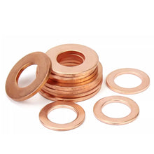 Load image into Gallery viewer, 100Pcs/Box Washer Copper Sealing Solid Gasket Washer Sump Plug Oil For Boat Crush Flat Seal Ring Tools