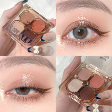 Load image into Gallery viewer, 4 Colors Eye Shadow Plate Cosmetics Pearly Eyeshadow Palettes Eyes Makeup Shiny Glitter Korean Art Eyeshadow Makeup Palettes