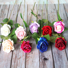 Load image into Gallery viewer, Valentine's Day Artificial Red Roses Flannelette Wedding Faux Flowers Photo Shoot Propss Silk Flower Headwear Fake Flowers
