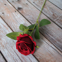 Load image into Gallery viewer, Valentine's Day Artificial Red Roses Flannelette Wedding Faux Flowers Photo Shoot Propss Silk Flower Headwear Fake Flowers