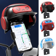 Load image into Gallery viewer, Cartoon Small Helmet Rider Motorcycle Mobile Phone Holder and Electric Bicycle Navigation Mobile Phone Holder Waterproof Sunshade