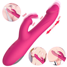 Load image into Gallery viewer, Rechargeable Double G-spot Rabbit Vibrating Massage Stick for Women Retractable Vibrator Sex Toys