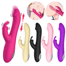 Load image into Gallery viewer, Rechargeable Double G-spot Rabbit Vibrating Massage Stick for Women Retractable Vibrator Sex Toys