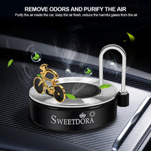 Load image into Gallery viewer, Car Air Freshener Dashboard Solar Rotating Auto Track Bike Aromatherapy Energy Saving Aroma Diffuser Interior
