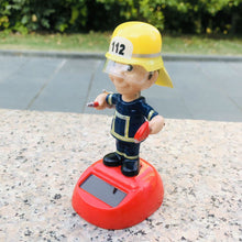 Load image into Gallery viewer, Car Decoration Solar Energy Decoration Fireman Soldier Shaking Doll Christmas Children's Gifts Shaking Head Figurine Desktop Decoration