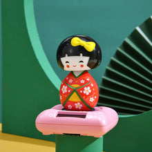 Load image into Gallery viewer, Japanese-Style Yuji Solar-Powered Bobble Doll Kimono Girl Shaking Head Nod Head Doll Car Decoration Gift Creative Interior Automotive
