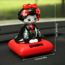 Load image into Gallery viewer, Japanese-Style Yuji Solar-Powered Bobble Doll Kimono Girl Shaking Head Nod Head Doll Car Decoration Gift Creative Interior Automotive