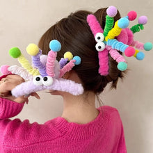 Load image into Gallery viewer, Cute Plush Twisting Stick Hair Claw Women Hair Clip Big Eyes Cute Sweet Barrette Girls Headwear Children Hair Accessories