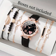 Load image into Gallery viewer, 5Pcs/Set Watch For Women Luxury Leather Analog Ladies Quartz Wrist Watch Fashion Bracelet Watch Set Female