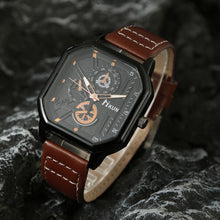 Load image into Gallery viewer, 1Pc Fashion Square Dial Leather Mens Watches Luxury Sport Watch Man Quartz WristWatches