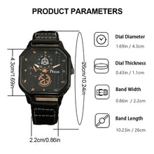 Load image into Gallery viewer, 1Pc Fashion Square Dial Leather Mens Watches Luxury Sport Watch Man Quartz WristWatches