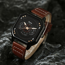Load image into Gallery viewer, 1Pc Fashion Square Dial Leather Mens Watches Luxury Sport Watch Man Quartz WristWatches