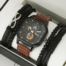Load image into Gallery viewer, 1Pc Fashion Square Dial Leather Mens Watches Luxury Sport Watch Man Quartz WristWatches
