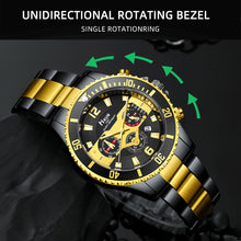 Load image into Gallery viewer, Men's Watches Luxury Waterproof Stainless Steel Quartz Watch Man Calendar Sports Wristwatch Clock