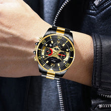 Load image into Gallery viewer, Men's Watches Luxury Waterproof Stainless Steel Quartz Watch Man Calendar Sports Wristwatch Clock