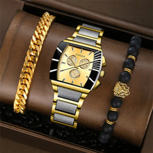 Load image into Gallery viewer, 3Pcs/Set Men's Watches Luxury Stainless Steel Quartz Watch Man Calendar Sports Wristwatch Clock